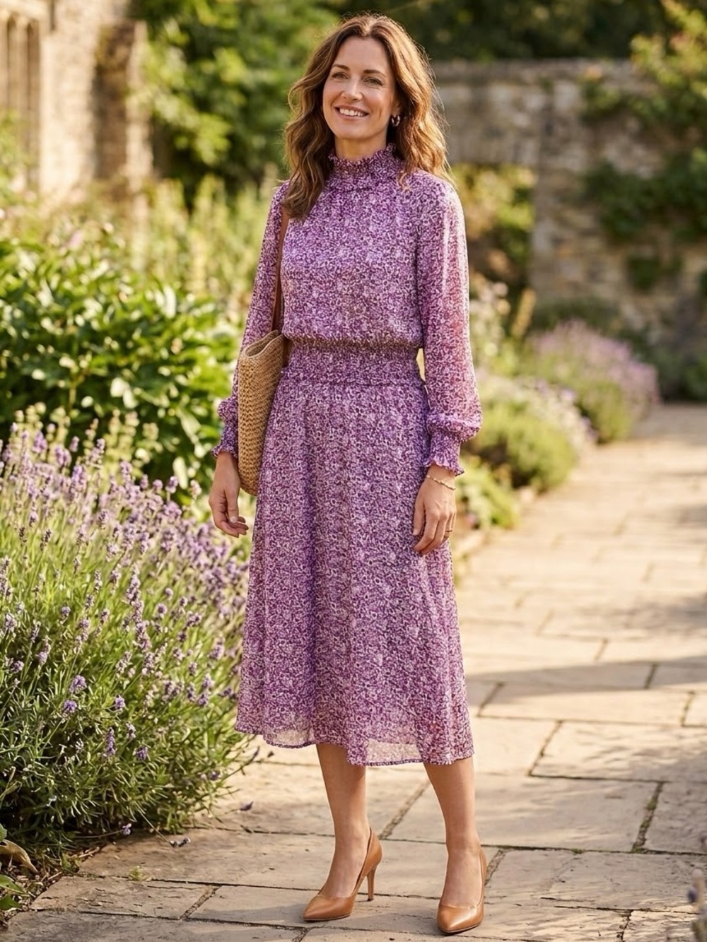 O.P.T. One Pretty Time Floral Midi Dress NWT